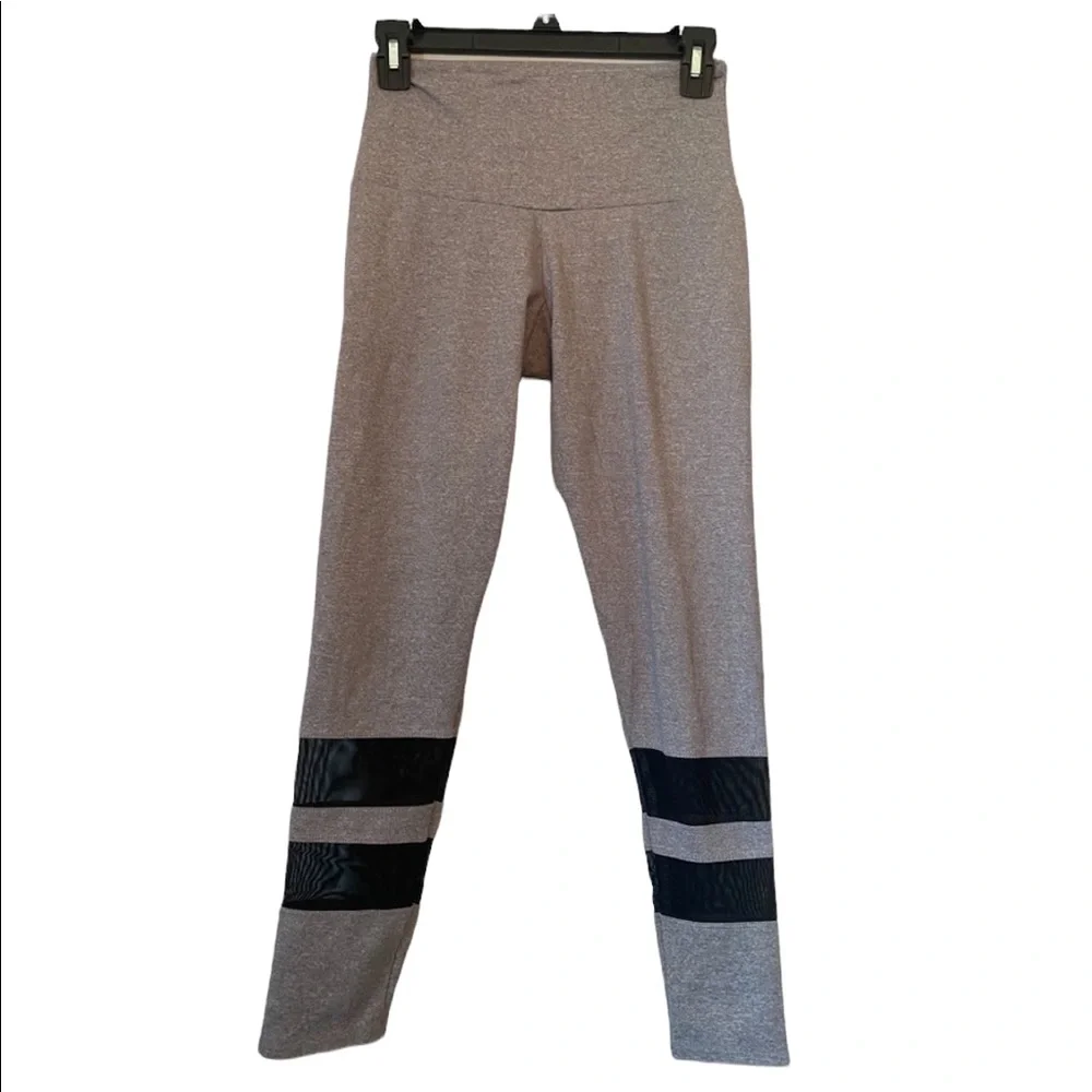 Onzie Gray and Black Mesh Leggings